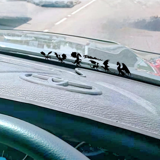 7 tiny dragons car windshield sticker, small sticker for car windshield or mirror, removable car sticker, windscreen decal
