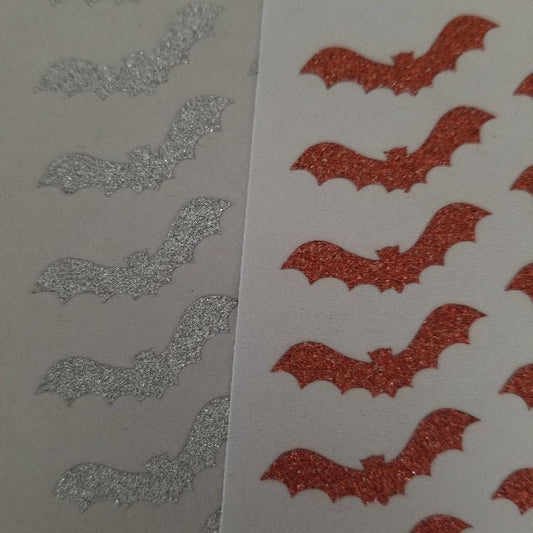 20 glitter bat stickers, halloween stickers, bat party decor, bat Birthday, gold glitter bat wings, bat envelope seal