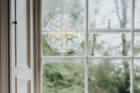 flower of life suncatcher, flower of life window decal, rainbow maker, suncatcher for window, rainbow suncatcher sticker